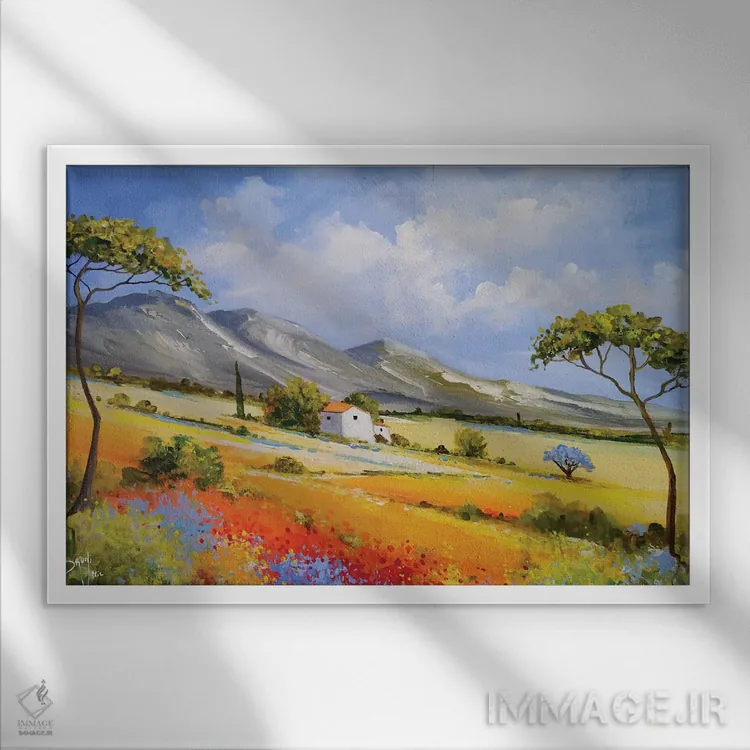 تابلو بازگشت به پرووانس اثر اریک برونی - نمای قابدار سفید