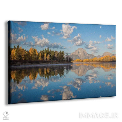 تابلو آمریکا، وایومینگ، پارک ملی گرند تتون، قله موران کنار رود اسنیک در پاییز (قسمت اول) اثر الیزابت بوم - نمای پرسپکتیو محصول