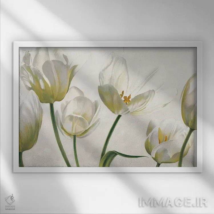 تابلو دمیدن نور اثر اوا باربرینی - نمای قابدار سفید