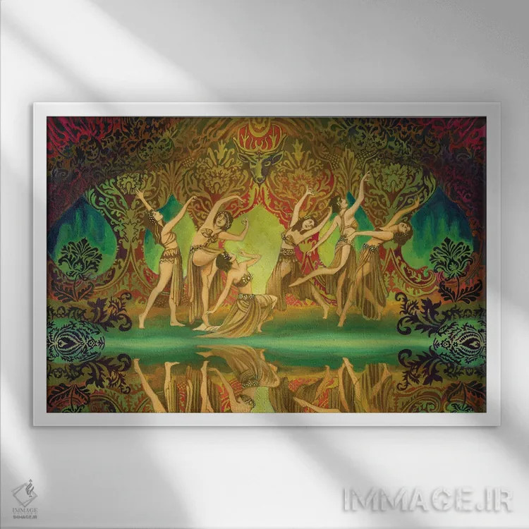 تابلو سی (پریهای جنگل مقدس) (اسطورهشناسی ایرلند) اثر امیلی بالیوت - نمای قابدار سفید