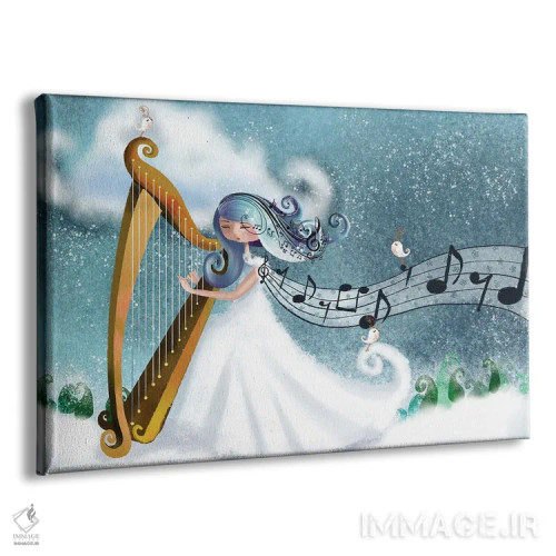 تابلو نوازنده چنگ در زمستان اثر الی بیکزاده - نمای پرسپکتیو محصول