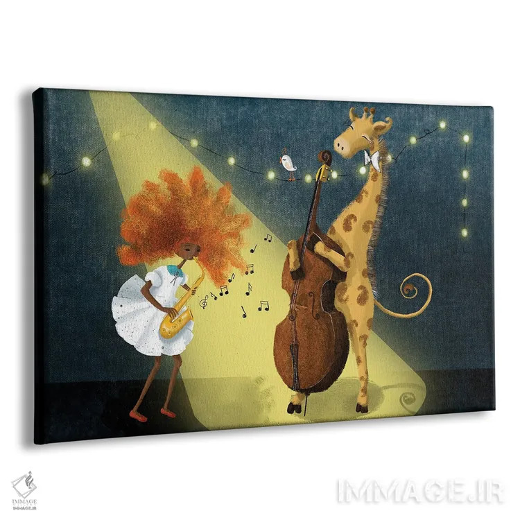 تابلو سهنفره جاز اثر الی بیکزاده - نمای پرسپکتیو محصول