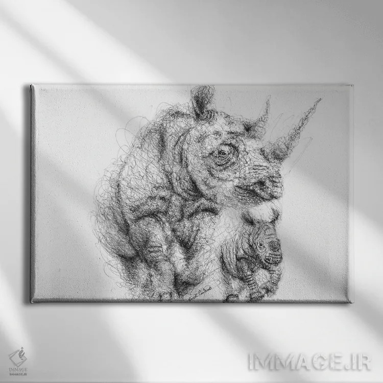 تابلو مادری اثر ریک سنتنو - نمای روبهرو روی دیوار