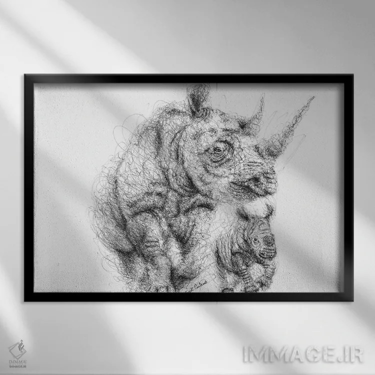 تابلو مادری اثر ریک سنتنو - نمای قابدار مشکی