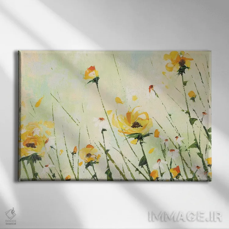 تابلو مزرعهٔ داوودی و گل مروارید اثر اما کوگلن - نمای روبهرو روی دیوار