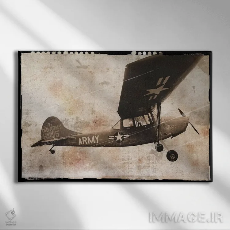 تابلو هواپیمای ارتشی اثر ارین کلارک - نمای روبهرو روی دیوار