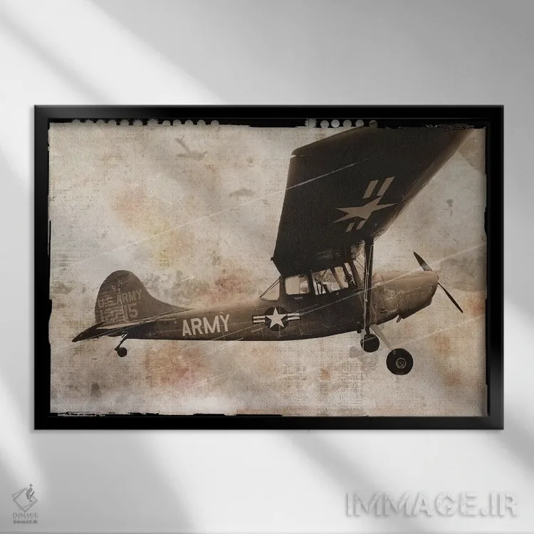 تابلو هواپیمای ارتشی اثر ارین کلارک - نمای قابدار مشکی