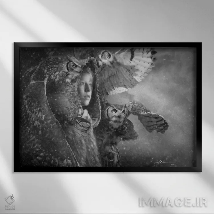 تابلو ردای محافظت اثر جف اچواریا - نمای قابدار مشکی