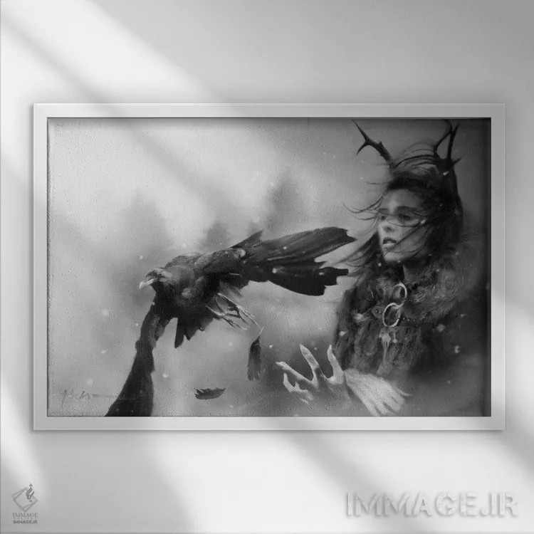 تابلو جستجو کن اثر جف اچواریا - نمای قابدار سفید