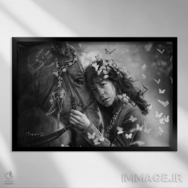 تابلو جادوگر حریری اثر جف اچواریا - نمای قابدار مشکی