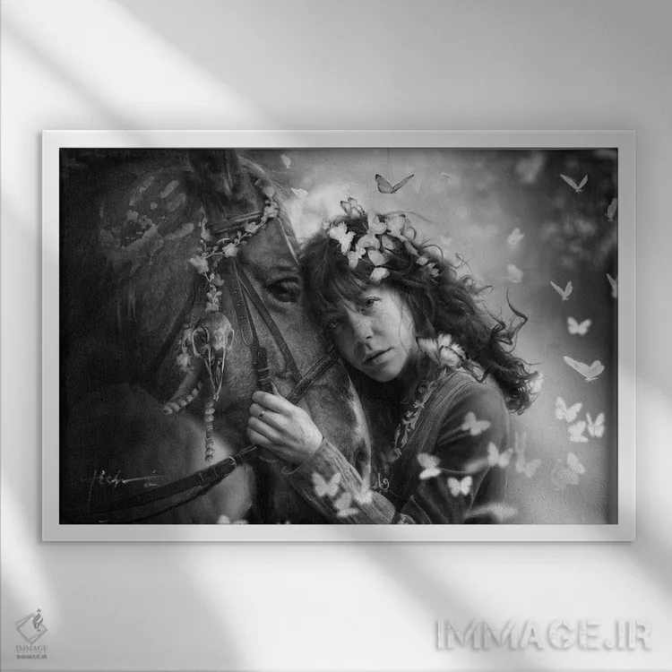 تابلو جادوگر حریری اثر جف اچواریا - نمای قابدار سفید