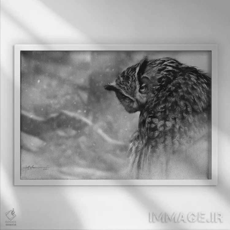 تابلو روح تپه گاو اثر جف اچواریا - نمای قابدار سفید
