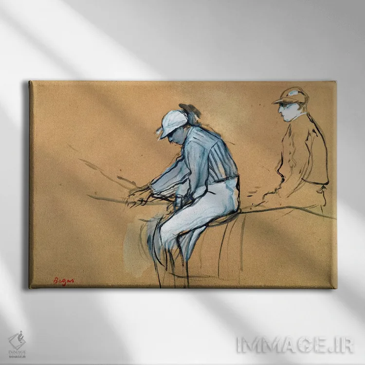 تابلو اسبدوانها اثر ادگار دگا (نقاش و مجسمهساز فرانسوی) - نمای روبهرو روی دیوار