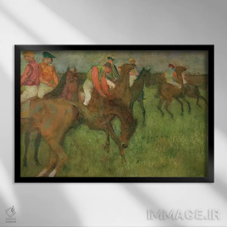 تابلو اسبدوانها، ۱۸۸۶-۱۸۹۰ اثر ادگار دگا (نقاش و مجسمهساز فرانسوی) - نمای قابدار مشکی