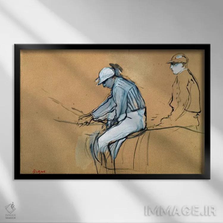 تابلو اسبدوانها اثر ادگار دگا (نقاش و مجسمهساز فرانسوی) - نمای قابدار مشکی