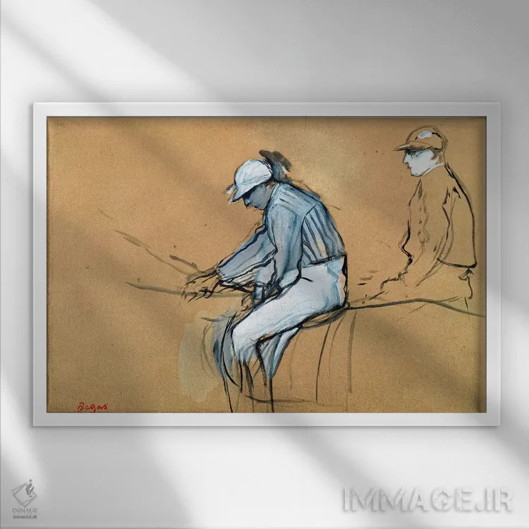 تابلو اسبدوانها اثر ادگار دگا (نقاش و مجسمهساز فرانسوی) - نمای قابدار سفید