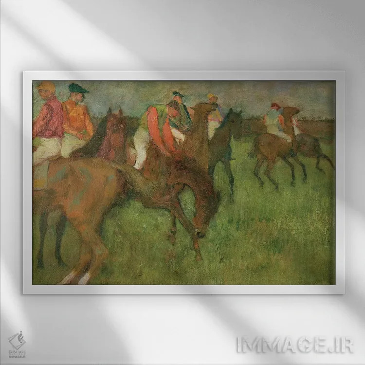 تابلو اسبدوانها، ۱۸۸۶-۱۸۹۰ اثر ادگار دگا (نقاش و مجسمهساز فرانسوی) - نمای قابدار سفید