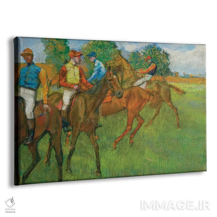 تابلو دگا: مسابقهها ۱ اثر ادگار دگا (نقاش و مجسمهساز فرانسوی) - نمای پرسپکتیو محصول