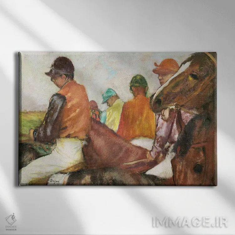تابلو دگا: مسابقهها ۳ اثر ادگار دگا (نقاش و مجسمهساز فرانسوی) - نمای روبهرو روی دیوار
