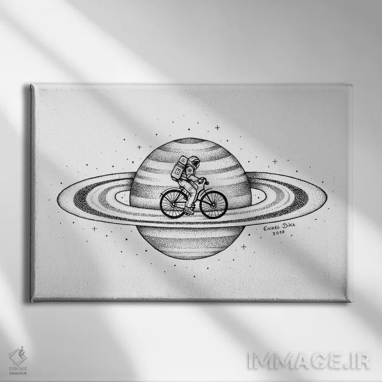 تابلو سفر فضایی ۱ اثر انکل دیکا - نمای روبهرو روی دیوار