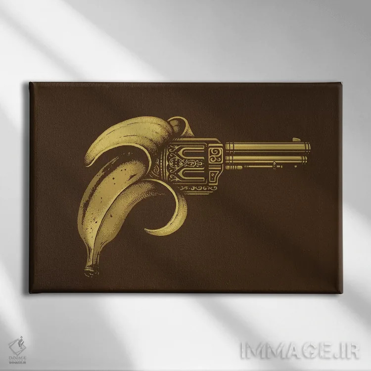 تابلو تفنگ موزی اثر انکل دیکا - نمای روبهرو روی دیوار
