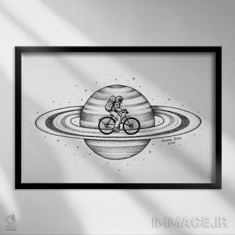 تابلو سفر فضایی ۱ اثر انکل دیکا - نمای قابدار مشکی