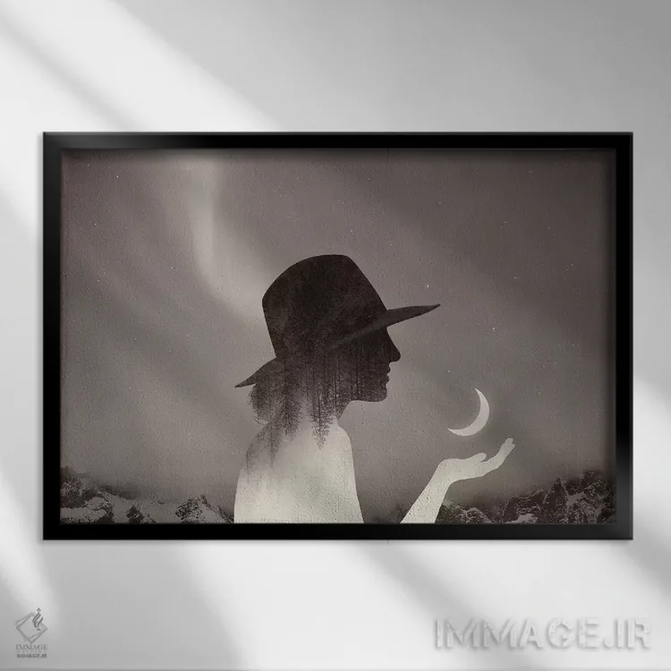 تابلو ماه من اثر انکل دیکا - نمای قابدار مشکی