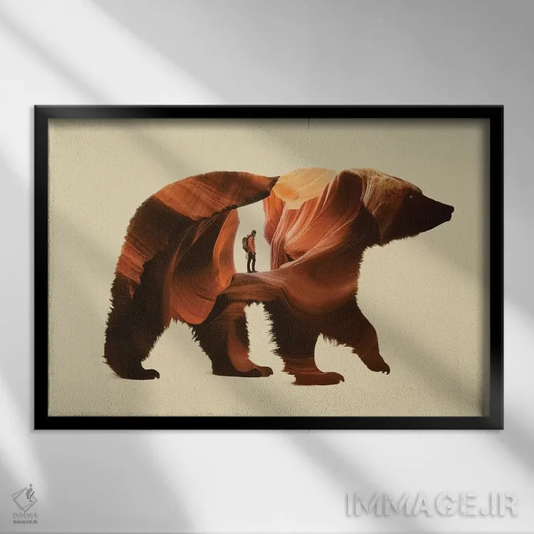 تابلو یکی با طبیعت اثر انکل دیکا - نمای قابدار مشکی