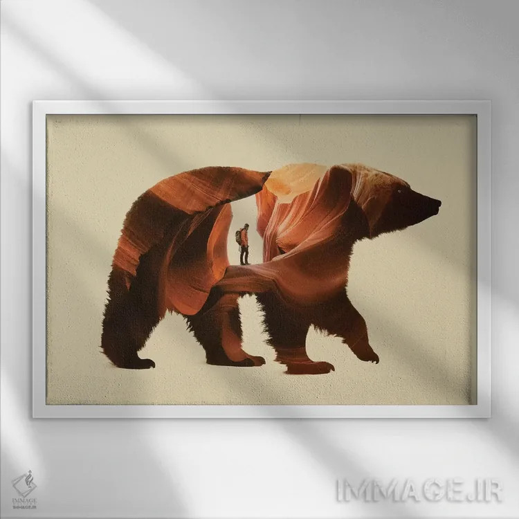 تابلو یکی با طبیعت اثر انکل دیکا - نمای قابدار سفید