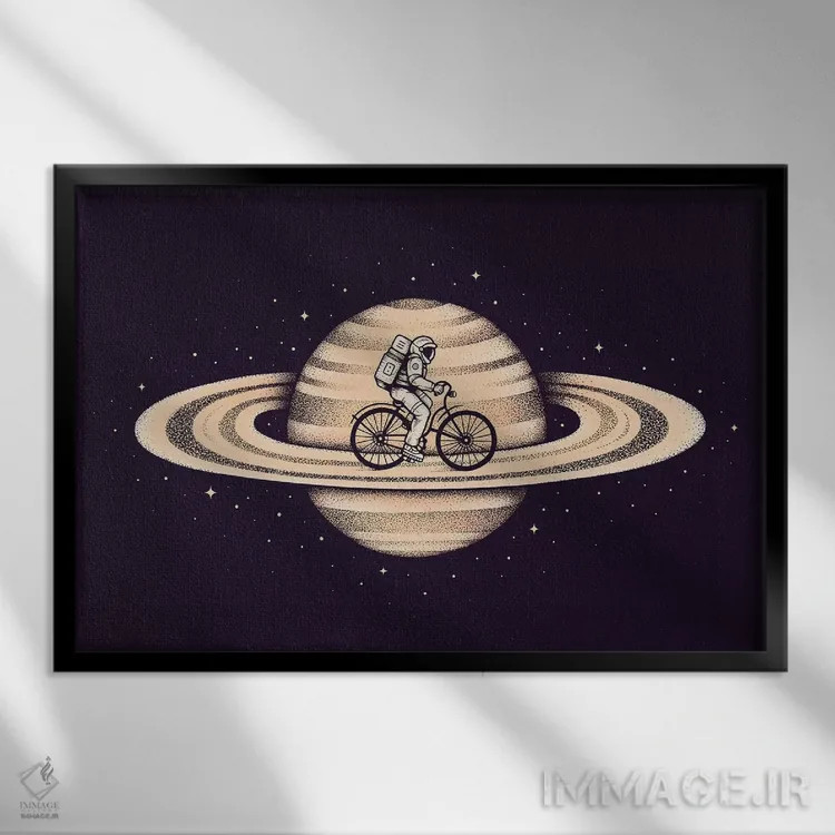 تابلو سفر فضایی ۲ اثر انکل دیکا - نمای قابدار مشکی