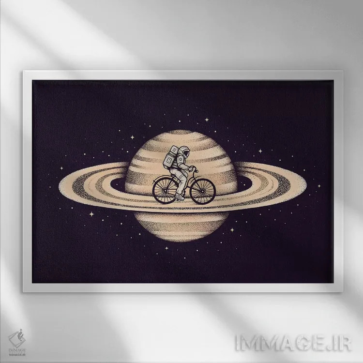 تابلو سفر فضایی ۲ اثر انکل دیکا - نمای قابدار سفید