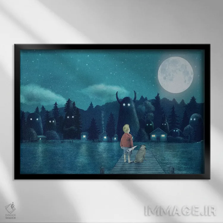 تابلو تاریکترین تاریکی اثر اریک فن - نمای قابدار مشکی