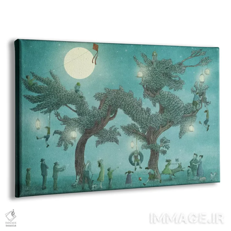 تابلو درخت اژدها در شب اثر اریک فن - نمای پرسپکتیو محصول