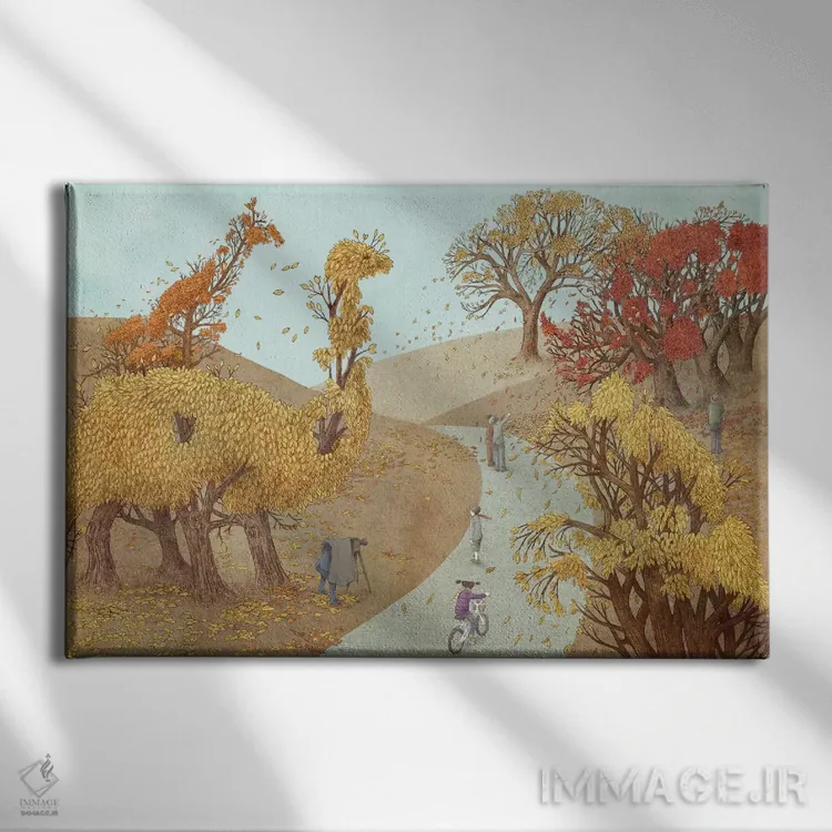 تابلو پارک پاییزی اثر اریک فن - نمای روبهرو روی دیوار