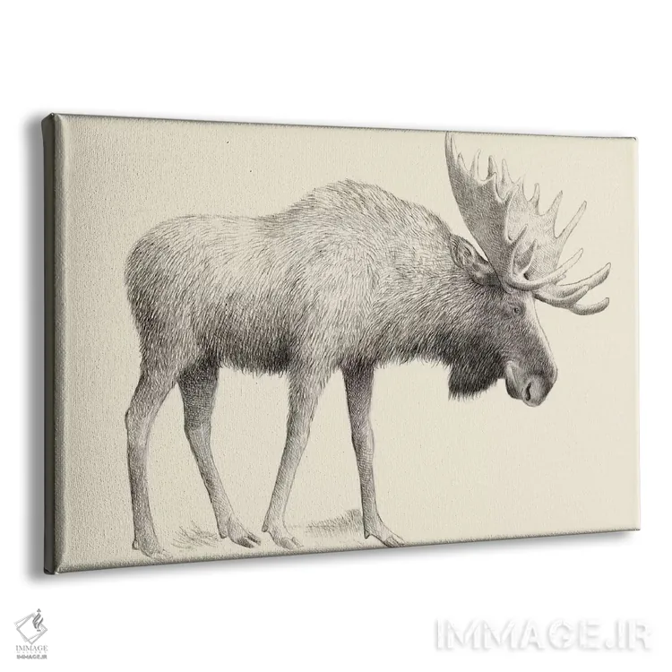 تابلو گوزن شمالی اثر اریک فن - نمای پرسپکتیو محصول