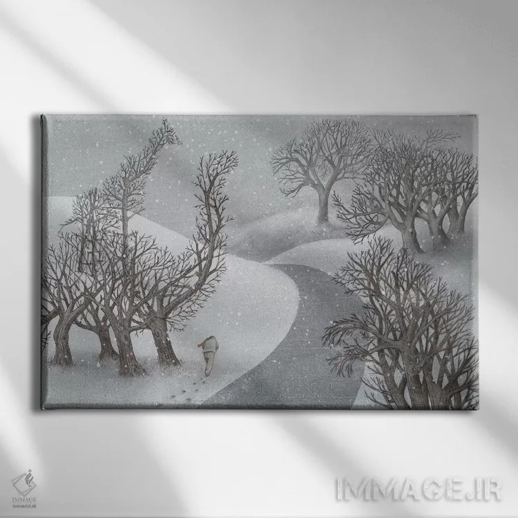 تابلو پارک زمستانی اثر اریک فن - نمای روبهرو روی دیوار