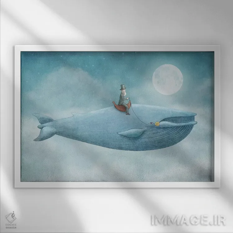 تابلو سوارهنهنگ اثر اریک فن - نمای قابدار سفید