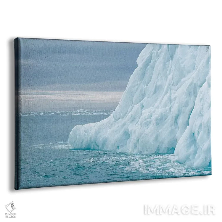 تابلو سوالبارد، جزیره نوردائوستلاندت. قطعات رنگارنگ یخ از یخچال جدا شدهاند اثر الن گاف - نمای پرسپکتیو محصول