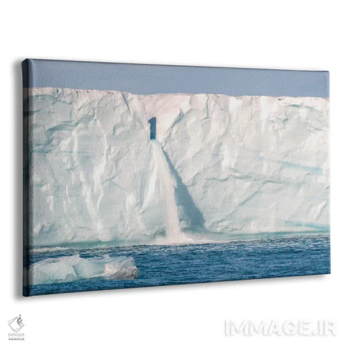 تابلو سوالبارد، جزیره نوردائوستلاندت. آبشارهایی که از یخچال در حال ذوب سرازیر میشوند اثر الن گاف - نمای پرسپکتیو محصول