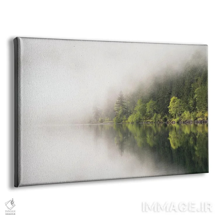 تابلو آمریکا، ایالت واشنگتن، پارک ملی المپیک، دریاچه کرسنت. مه بخشی از دریاچه کرسنت را پوشانده است اثر الن گاف - نمای پرسپکتیو محصول