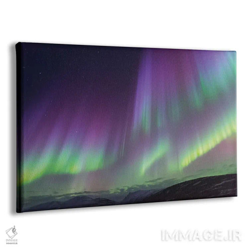 تابلو ایسلند، آکوریری. شفق قطبی با رنگهایی باورنکردنی میدرخشد II اثر الن گاف - نمای پرسپکتیو محصول