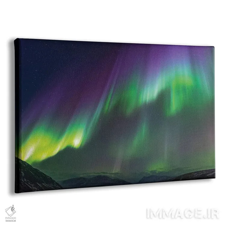 تابلو ایسلند، آکوریری. شفق قطبی در حال درخشش V اثر الن گاف - نمای پرسپکتیو محصول