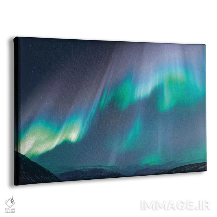 تابلو ایسلند، آکوریری. شفق قطبی با رنگهایی باورنکردنی میدرخشد I اثر الن گاف - نمای پرسپکتیو محصول