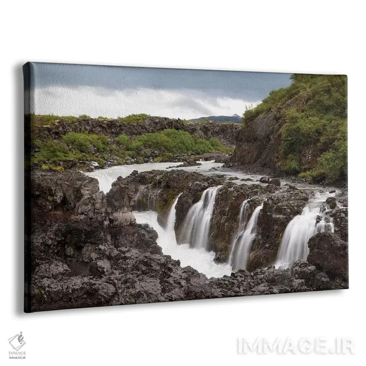 تابلو ایسلند، بورگارفجوردور، بارنافوس (آبشار بچهها)، رودخانه هویتا اثر الن گاف - نمای پرسپکتیو محصول