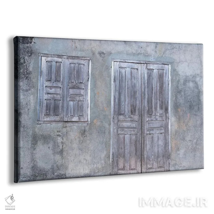 تابلو آفریقا، ماداگاسکار، فورت دوفین، بازار تولانارو. خانهای با درهای بسته که رنگهای ملایم چوب کهنه را نشان میدهد. اثر الن گاف - نمای پرسپکتیو محصول