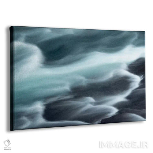 تابلو ایسلند، هراونفوسار، رود هویتا. رودخانه هویتا با جریان سریع، با استفاده از سرعت شاتر پایین الگوهای زیبایی ایجاد میکند. اثر الن گاف - نمای پرسپکتیو محصول