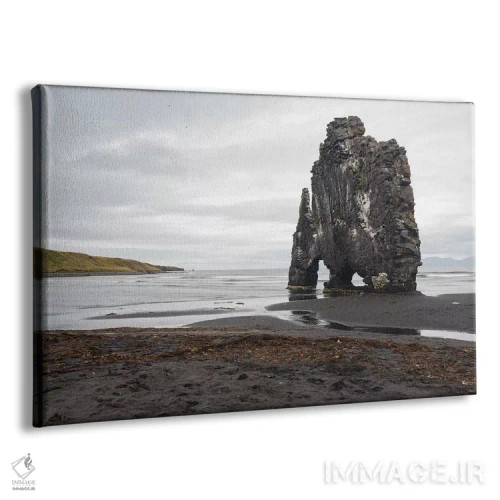 تابلو هویتسرکور، صخره بازالتی در ساحل شرقی، شبهجزیره واتنسنس، ایسلند. اثر الن گاف - نمای پرسپکتیو محصول