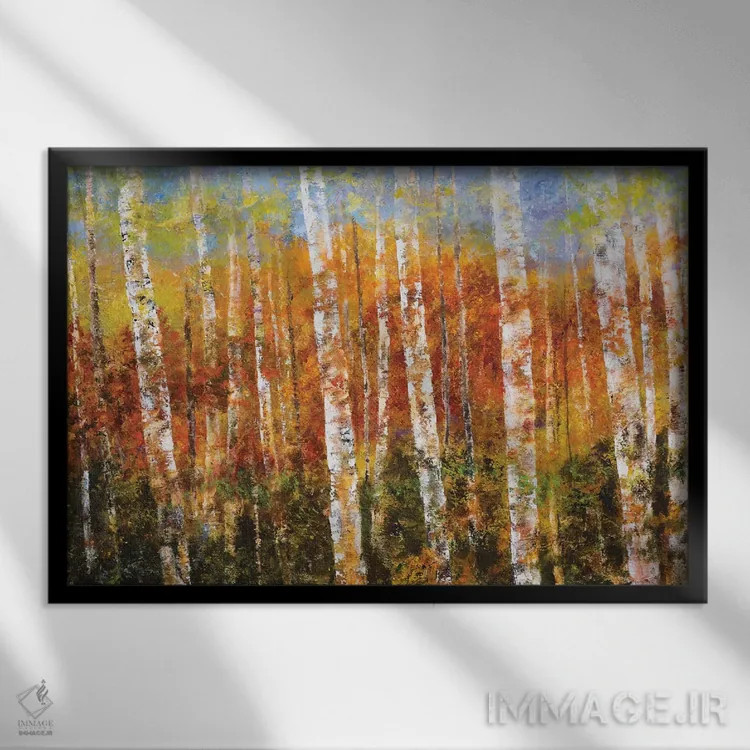 تابلو منظره پاییزی اثر ادیت گرین - نمای قابدار مشکی