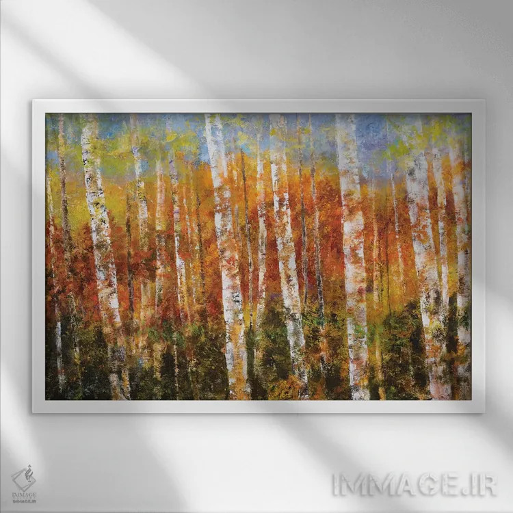 تابلو منظره پاییزی اثر ادیت گرین - نمای قابدار سفید