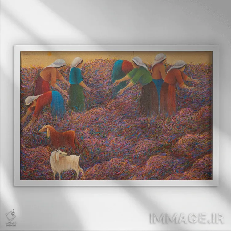 تابلو زیر آفتاب (قسمت دوم) اثر امین گولر - نمای قابدار سفید